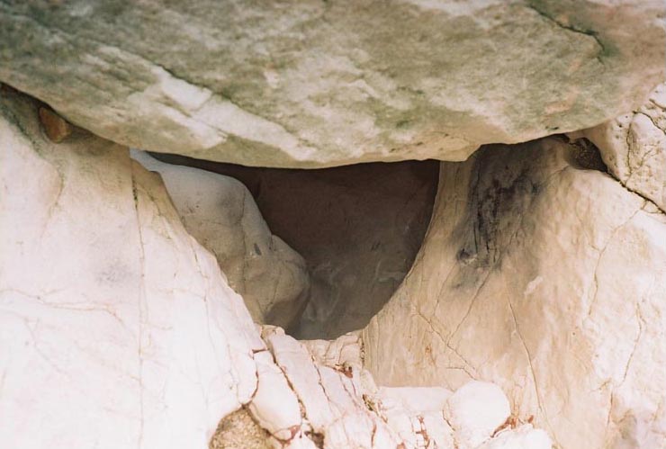 photograph of shape within weathered rock in Sardinia